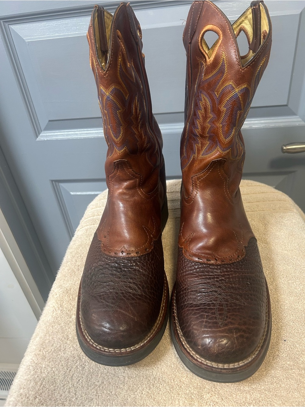 TONY LAMA TLX PERFORMANCE WESTERN EORK BOOTS. Size 13D.